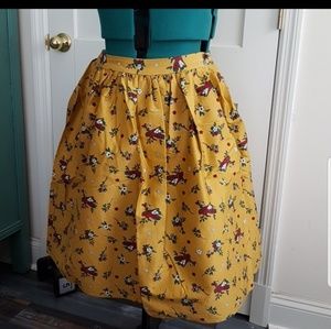 Modcloth Floral Yellow Skirt Size 18 NWT